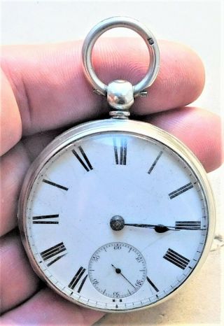 Hm 1858 Baumgart Silver Mechanical Pocket Watch Vintage Antique