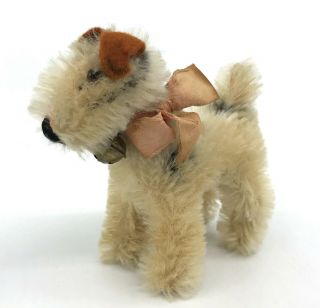 Steiff Foxy Fox Terrier Dog Mohair Plush 10cm 4in Ginny Doll Pet 1960s Vtg No Id