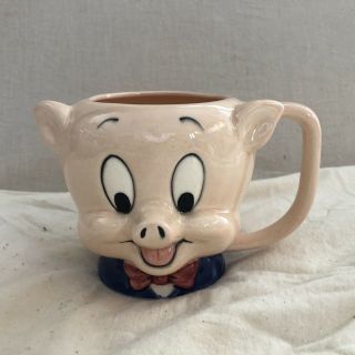 Vintage Warner Brothers Ceramic Porky Pig Coffee Mug