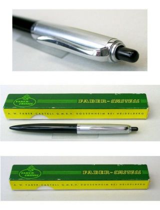 Vintage Faber - Castell Pushbutton Ballpoint Pen Ks05,  Chrome&black,  Germany