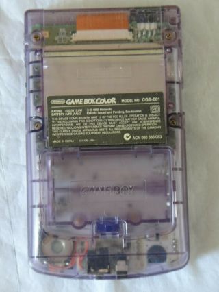 Vintage Nintendo Game Boy Color Handheld Console Atomic Purple CGB - 001 - 2