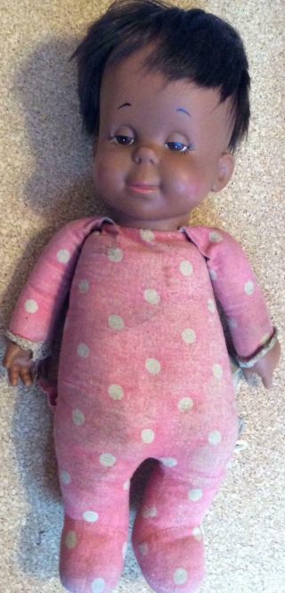 Vintage 1960s Doll Drowsy Pull String Mute Mattel Black Aa African American