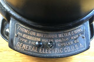 @@@VINTAGE - ANTIQUE THOMSON WATTHOUR METER 2 Wire - GENERAL ELECTRIC CO.  USA@@@ 3