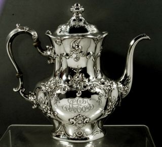 Gorham Sterling Silver Coffee Pot 1912 - Hand Decorated