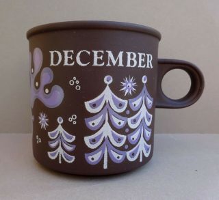 Vintage 1970s Hornsea Pottery Month Love Mug December - Young Lovers - Townsend