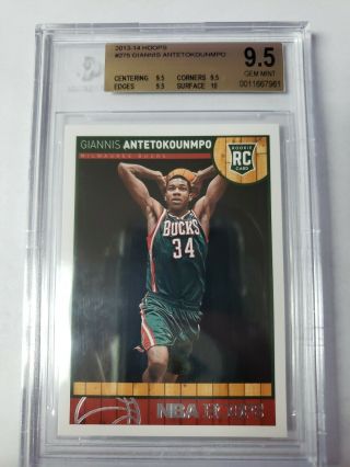 2013 - 14 Nba Hoops Giannis Antetokounmpo Rc Bgs 9.  5 High Subs - Great Investment
