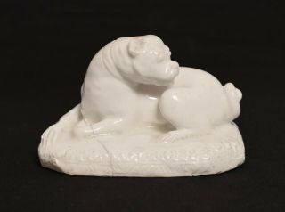 Very Uncommon Antique 18thc English Bow Porcelain Figure Of A Pug Dog C.  1750