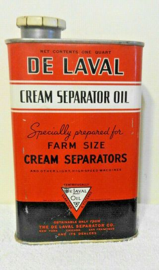 Vtg De Laval Cream Separator @1950 Empty One Quart Oil Can Perfect For Collector