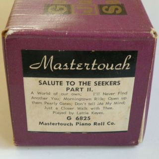 Vintage Mastertouch Oz Long - Play Pianola Roll Salute To The Seekers Pt Ii G6825