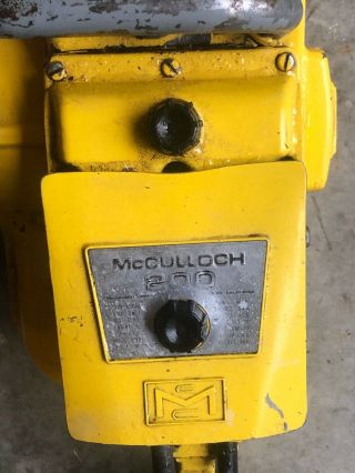 Mcculloch 200 Chainsaw Vintage Classic Mc Culloch Chain Saw Parts Unknown Cond.