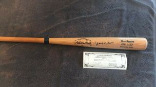 Hank Aaron Autographed Adirondack Big Stick Professional Bat W/coa