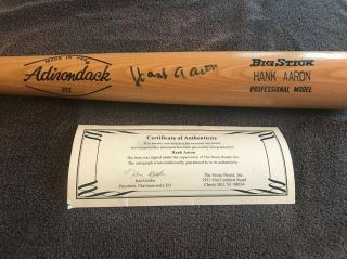 Hank Aaron Autographed Adirondack Big Stick Professional Bat W/COA 2