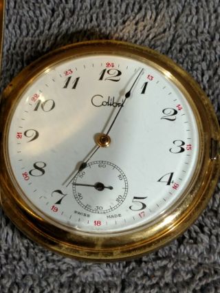 Vintage Colibri Gold Pocket Watch Swiss - Made 17 Jewels Aero Watch