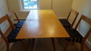Vintage Mid - Century Modern Dining Room Table And Matching Chairs