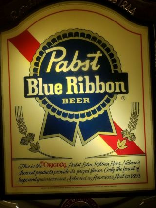 Vintage Advertising Pabst Blue Ribbon Beer Light Up Bar Sign Pull String. 2