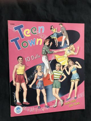 Vintage 1946 Teen Town Paper Dolls - Merrill - Uncut