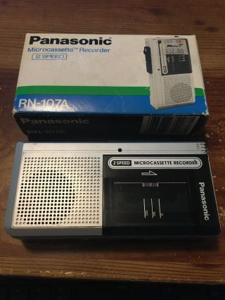 Vintage Panasonic Microcassette Recorder Model Rn - 107 2 Speed