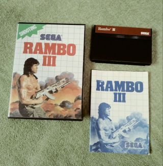 Sega Rambo Iii Sega Master System Video Game Complete 1988 Vintage