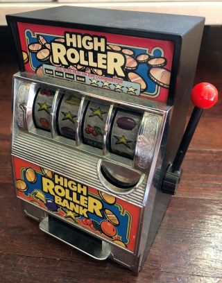 Vintage High Roller Bank Slot Machine Money Piggy Coin Bank