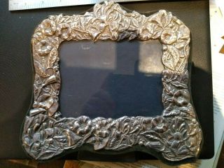 Solid Silver Photo Frame London Assay Mark With Velvet Back/stand