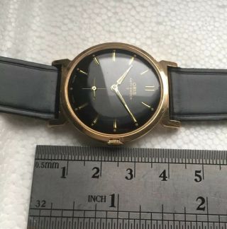 Vintage Oris Anti - Shock Gold Plated Gents Wristwatch Black Dial