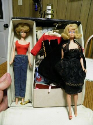 1962 Barbie Doll Case 2 - Midge Dolls Plus Clothes