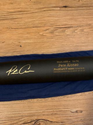 PETE ALONSO Autographed York Mets Dove Tail Axe Game Model Bat FANATICS 2