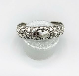 Adorable Heart Cuff Bracelet - Sterling Silver - Carol Henry Vintage