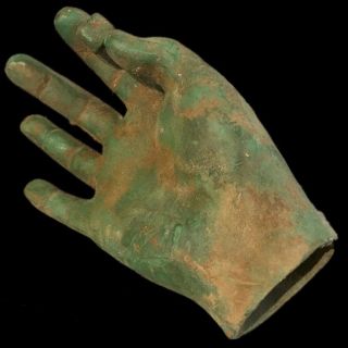 RARE ANCIENT ROMAN BRONZE LIFE SIZE HAND - 200 - 400 AD (1) 2