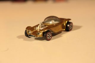 Vintage Redline Hotwheels 1968 Beatnik Bandit Mattel Toy Car Gold Color