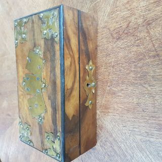 Victorian Walnut Card Box With A Fitted Interior And Cards.