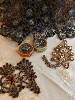 Gorgeous Batch Of Antique & Vintage French Appliques Etc For Eileen Only
