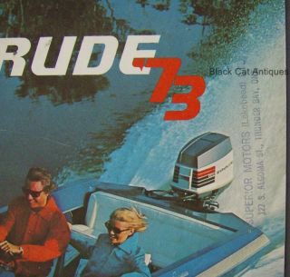 Vintage 1973 Evinrude Outboard Motors Color Brochure/Booklet Canada 2