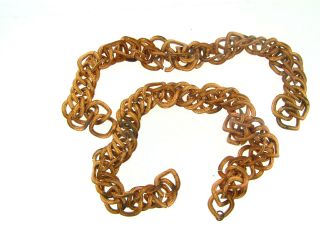 Vintage Chunky Ornate Textured Brass Freeform Chain Link Parts Jewelry Design