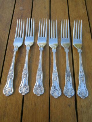 Vintage Dessert Forks Kings Pattern Silver Plated Set To Clear