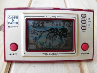 Vintage Game & Watch Octopus 1981 Nintendo Japan Handheld Game Wide Screen