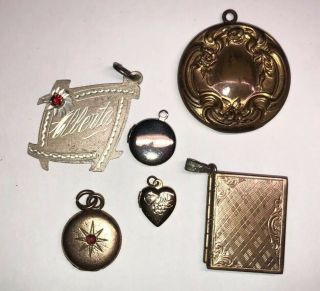 Vintage Lockets Charms With Personal Contents