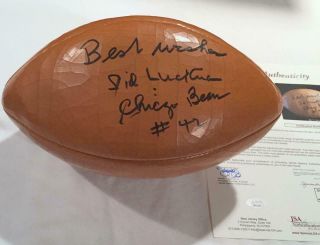 Sid Luckman / Chicago Bears Signed / Autographed Reach Football Jsa Loa