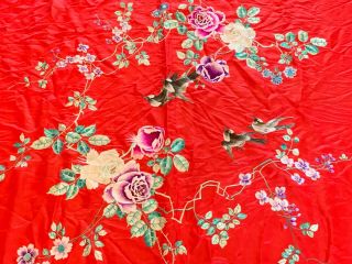 Antique Chinese Silk Embroidery Table Cover or Wall Hanging 2