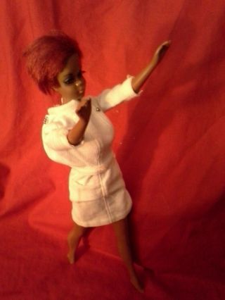 Vintage 1966 Mattel Barbie African American Doll Red Hair Twist - N - Turn Lashes