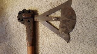 Antique African Hand Carved Shaman Axe Hatchet From The Congo Basin,  Made 1940s