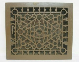 Antique Vintage Victorian Cast Iron Floor Wall Heat Register Vent Grate Louvers