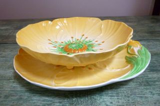 Vintage Carlton Ware Buttercup Cress Dish & Plate For Loho - 9531 Only