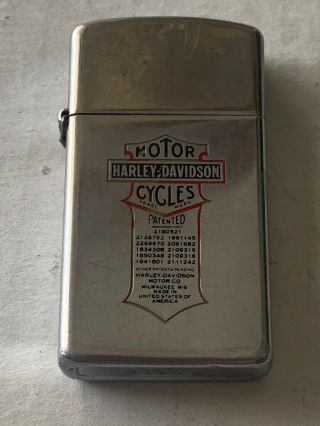 Vintage Zippo Slim 1987 Harley Davidson Motor Cycles Lighter