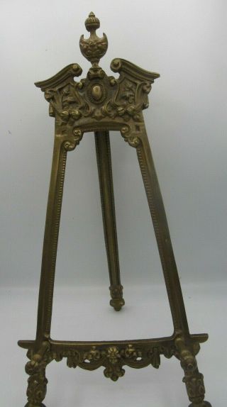 Vintage Ornate Victorian Style Brass Easel Art Picture Frame Table Top Stand 15 "