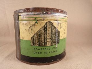 Rare Antique Diamond W Coffee Tin Can Thompson Taylor Chicago Vintage 2