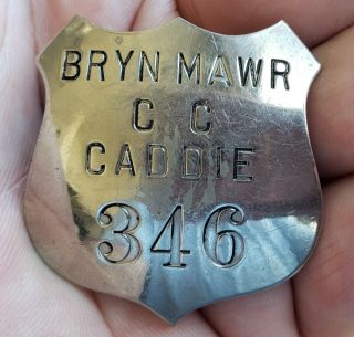 Vintage Bryn Mawr Country Club Golf Caddie Badge