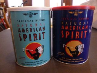 2 American Spirit Tobacco Tins/ Canister Craft Empty