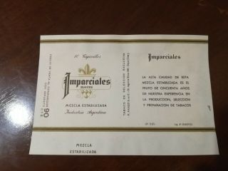 Imparciales Suaves Mezcla Estabilizada - Argentina Cigarette Pack Label Wrapper