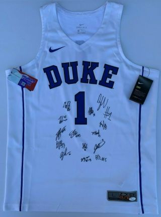 2018 - 19 Duke Blue Devils Team Signed Basketball Jersey Rj Zion Williamson Jsa